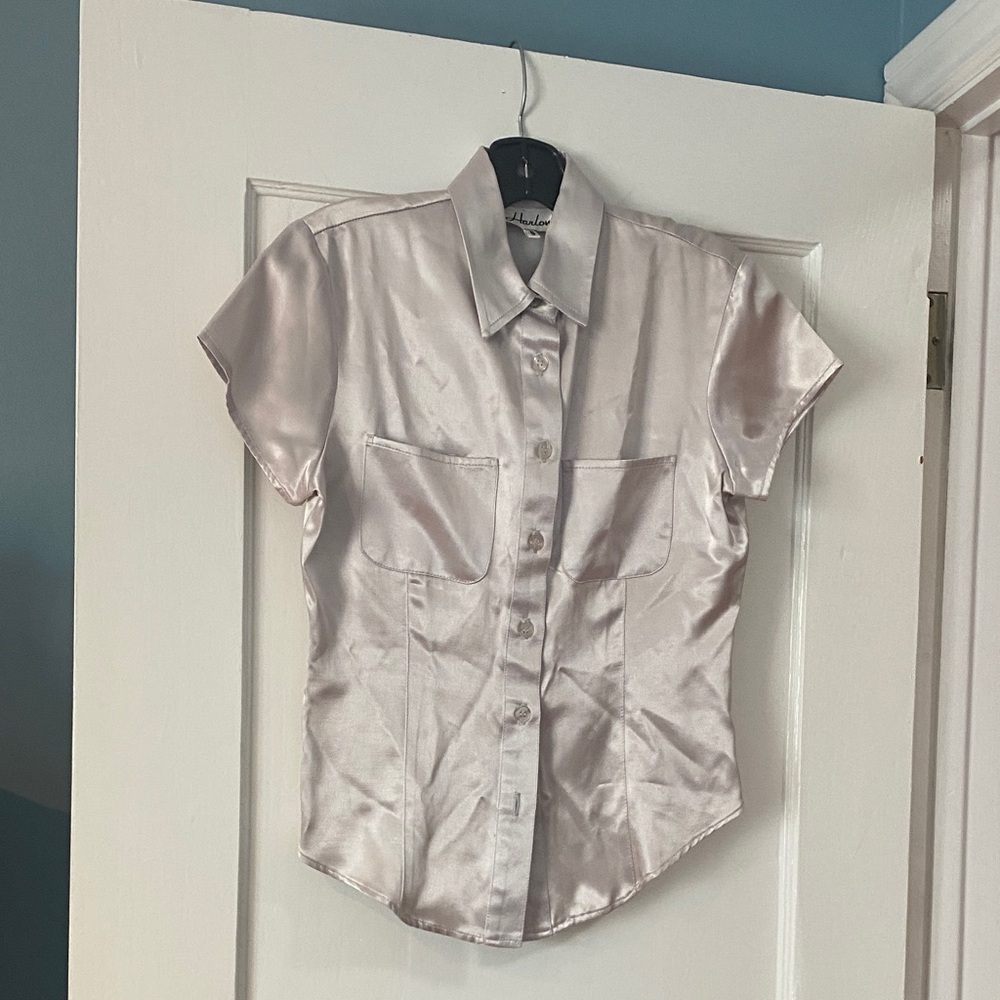 Harlow Silk Short Sleeve Button-Up Shirt